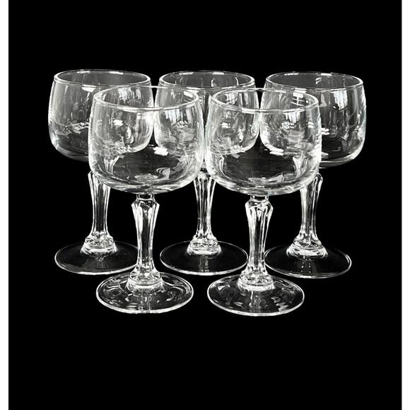 Stemmed Cordial Glasses Mini 4" Tall Set of 5 Barware Liquor Drinkware Wine 2 oz - Picture 2 of 10